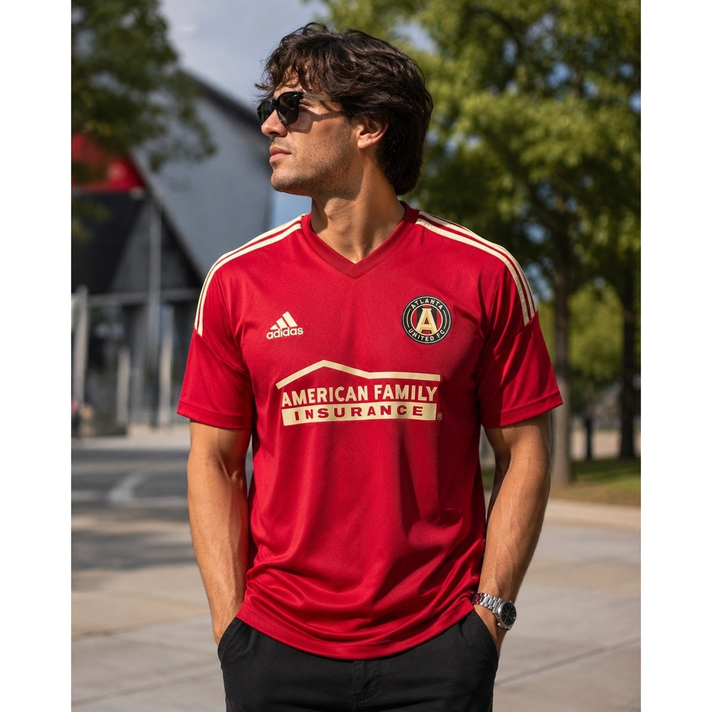 Adidas Atlanta United FC Jersey Men's XL Red Gold ClimaCool Soccer Futbol MLS